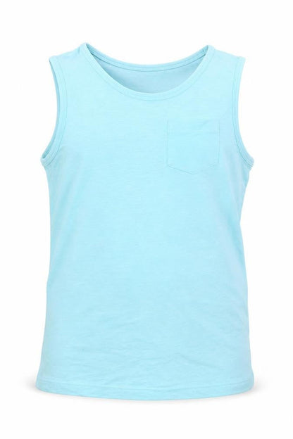 NEXT Boys Blue Cotton Basic Tank Size 9 Years Scoop Neck Pullover