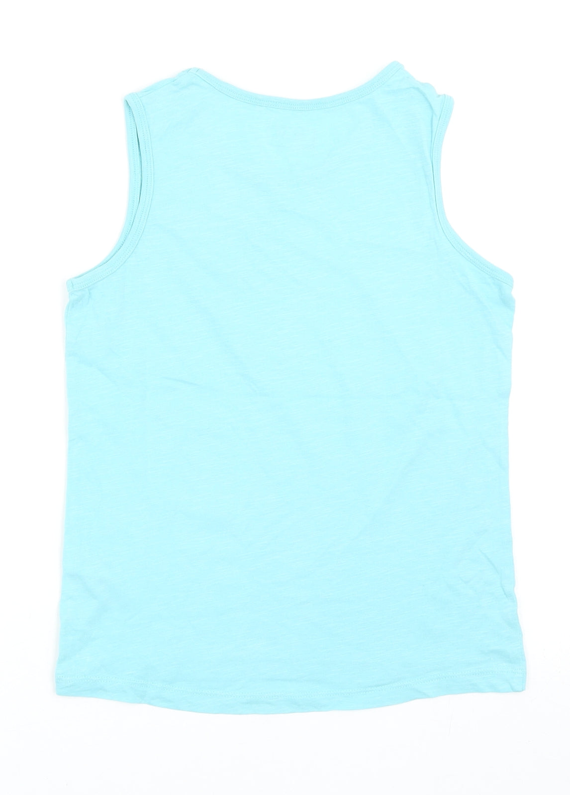 NEXT Boys Blue Cotton Basic Tank Size 9 Years Scoop Neck Pullover