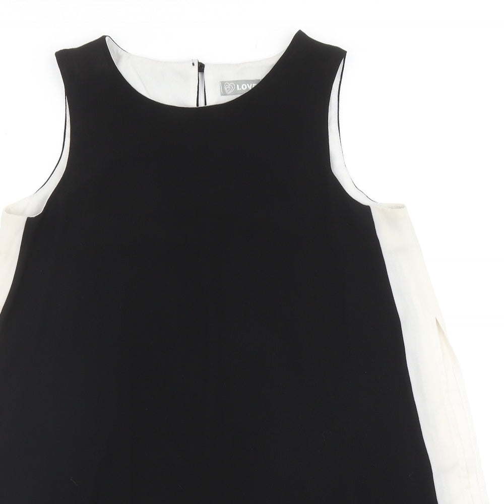 Womens UK Size M Love Black Basic Blouse