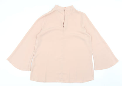 Papaya Womens Pink Polyester Basic Blouse Size 12 V-Neck