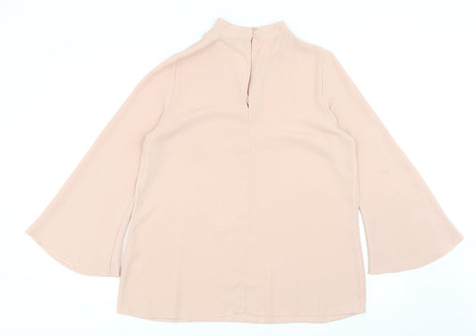 Papaya Womens Pink Polyester Basic Blouse Size 12 V-Neck