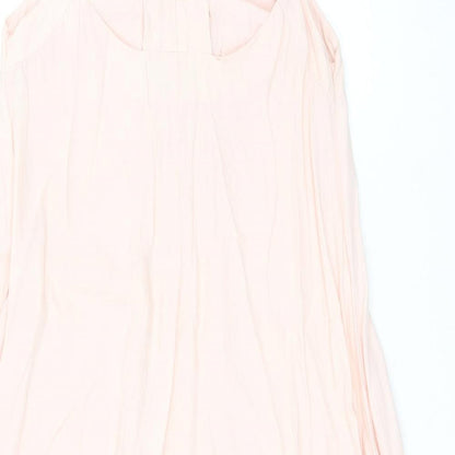ASOS Womens Pink Viscose Fit & Flare Size 12 Round Neck Hook & Eye