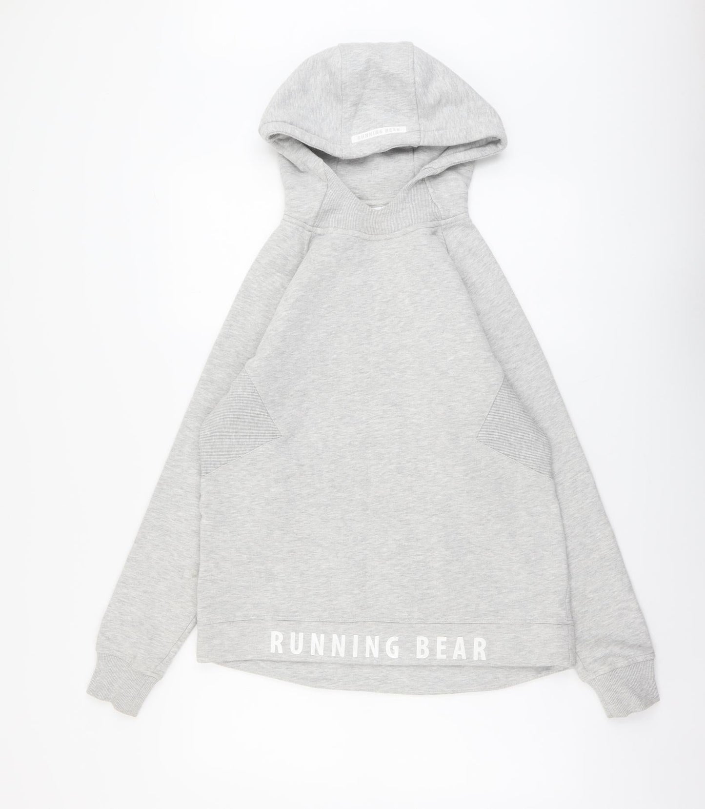 Running Bear Womens Grey Cotton Pullover Hoodie Size S Pullover