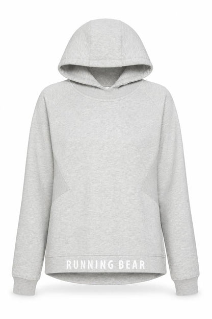 Running Bear Womens Grey Cotton Pullover Hoodie Size S Pullover