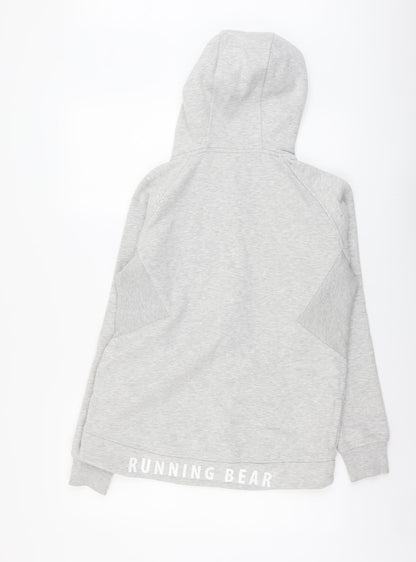 Running Bear Womens Grey Cotton Pullover Hoodie Size S Pullover