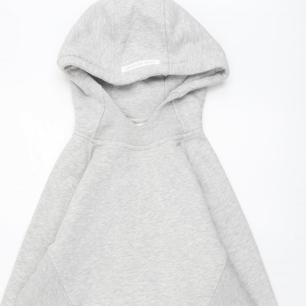 Running Bear Womens Grey Cotton Pullover Hoodie Size S Pullover