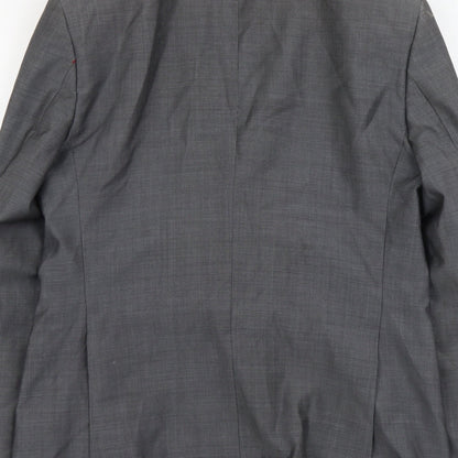 Alfred Brown Mens Grey Polyester Jacket Blazer Size S