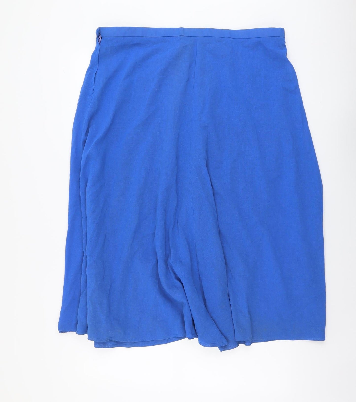 Enigma Womens Blue Cotton Flare Skirt Size 38 in Zip