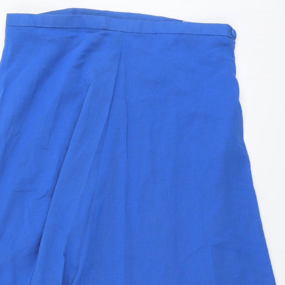 Enigma Womens Blue Cotton Flare Skirt Size 38 in Zip