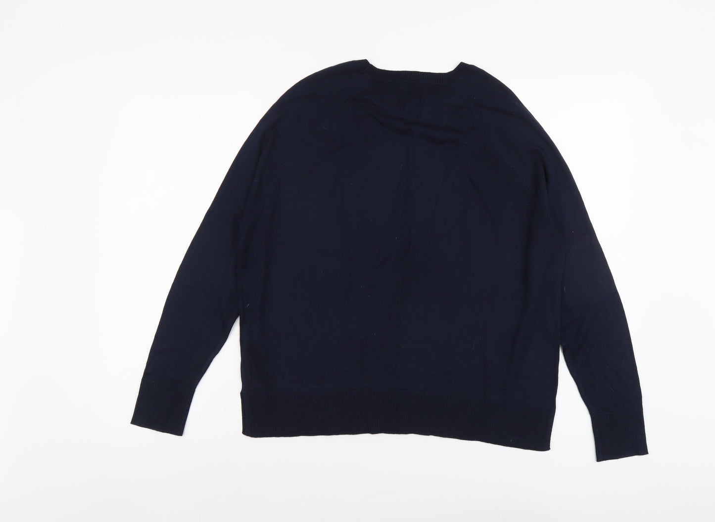 Womens UK Size 14 M&Co Blue Pullover Jumper