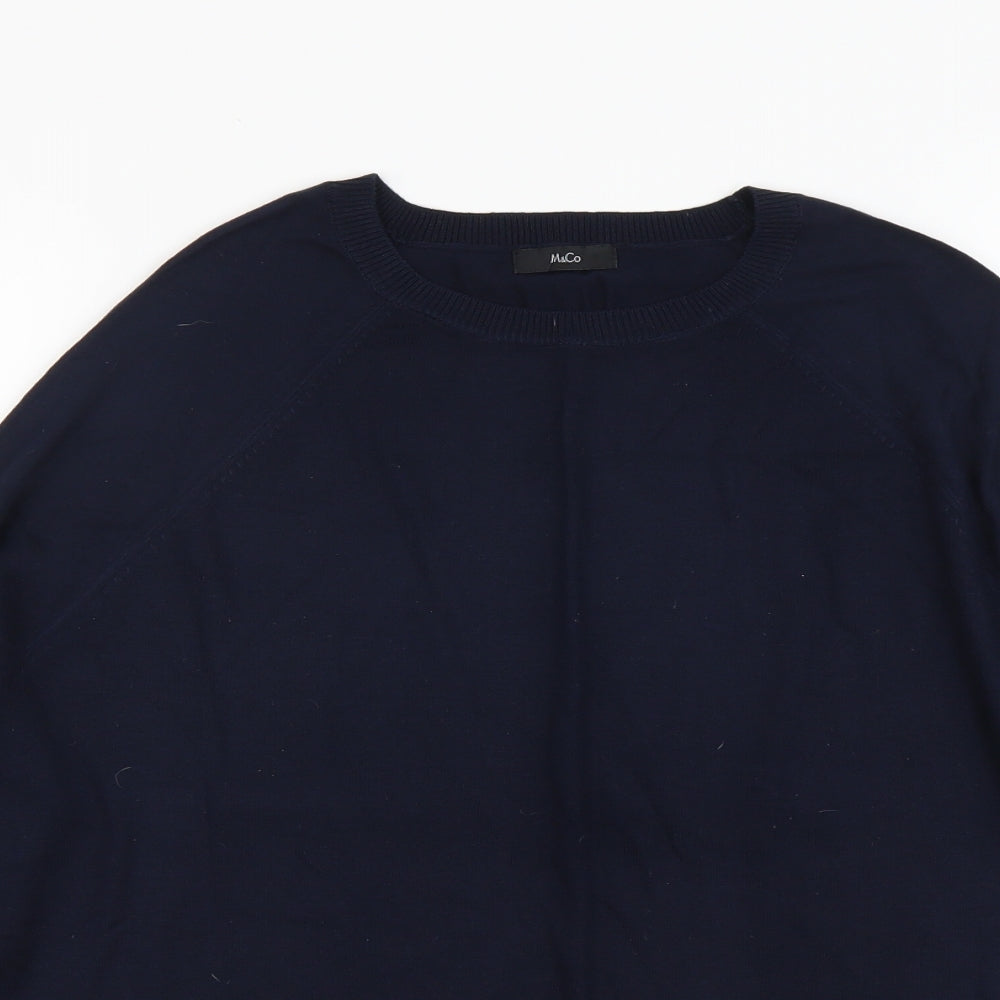 Womens UK Size 14 M&Co Blue Pullover Jumper