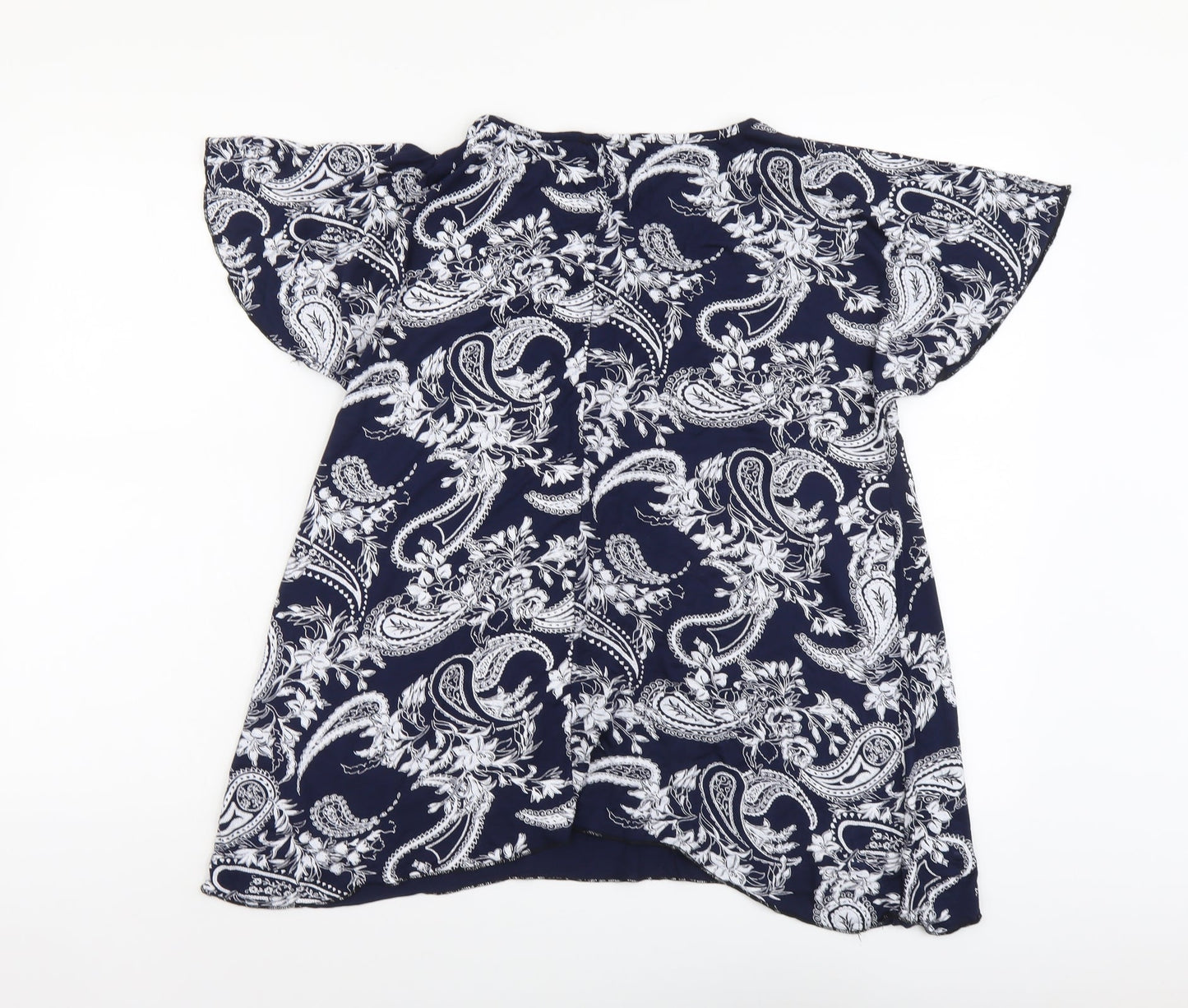 Womens UK Size M Style Plus Blue Basic T-Shirt