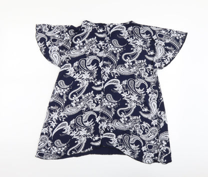 Womens UK Size M Style Plus Blue Basic T-Shirt
