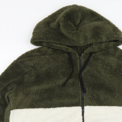 SheIn Womens Green Striped Jacket Size M Zip