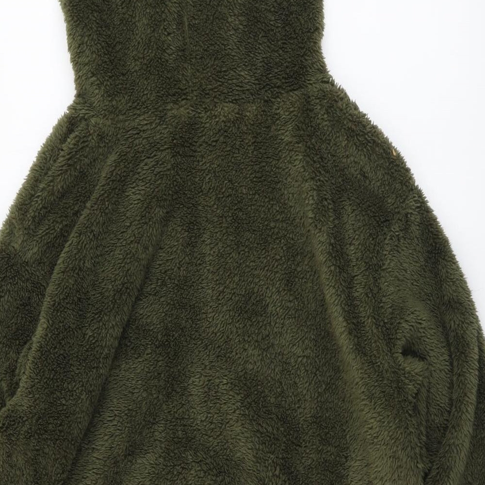 SheIn Womens Green Striped Jacket Size M Zip