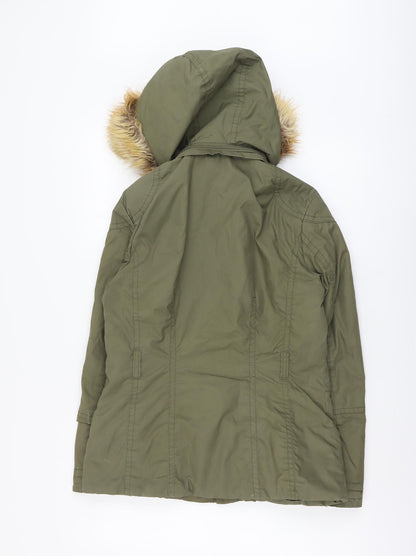 Womens UK Size M H&M Green Parka Coat