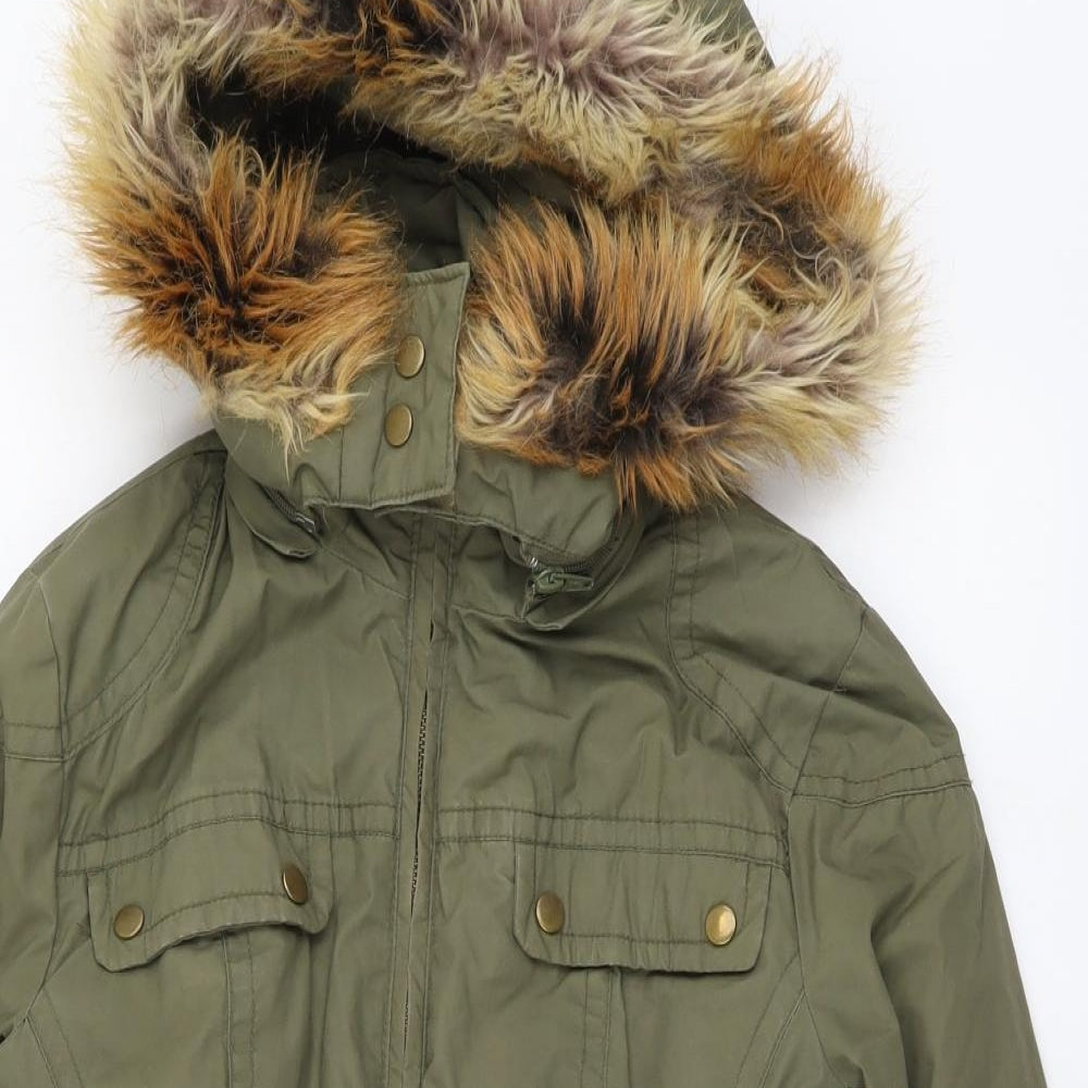 Womens UK Size M H&M Green Parka Coat