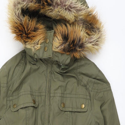 Womens UK Size M H&M Green Parka Coat