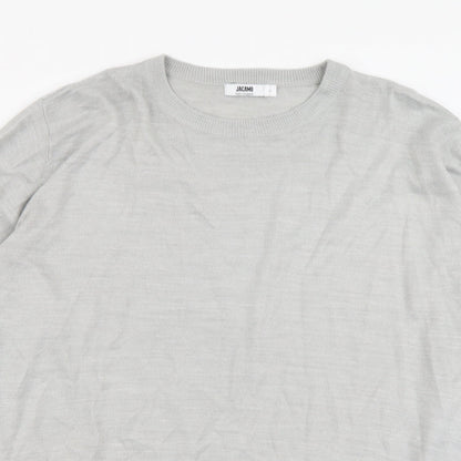 Jacamo Mens Grey Round Neck Acrylic Pullover Jumper Size L