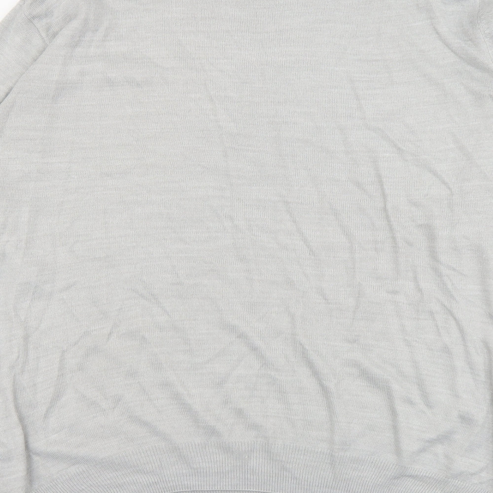 Jacamo Mens Grey Round Neck Acrylic Pullover Jumper Size L