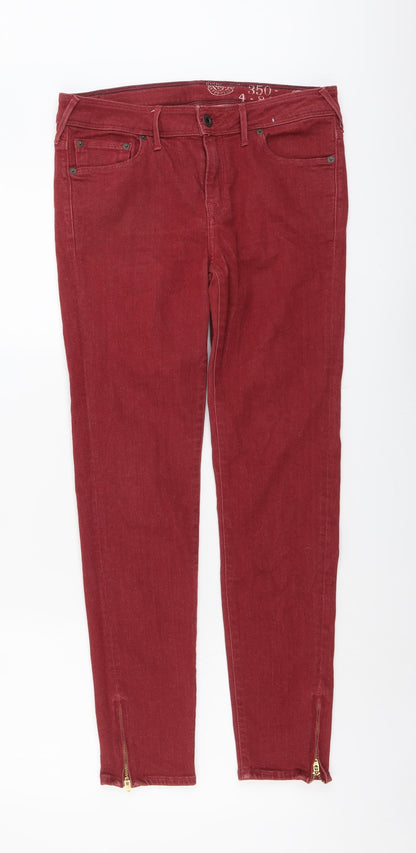 Womens UK Size 30 in Jack Wills Regular Fit Skinny Red Jeans