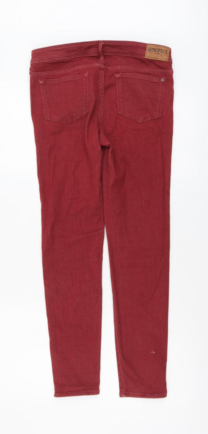 Womens UK Size 30 in Jack Wills Regular Fit Skinny Red Jeans