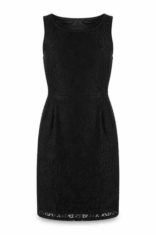 Uttam London Womens Black Geometric Polyester A-Line Size 8 Scoop Neck Pullover