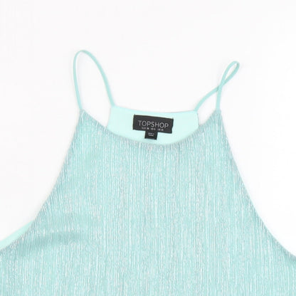 Womens UK Size 10 Topshop Green Camisole Blouse