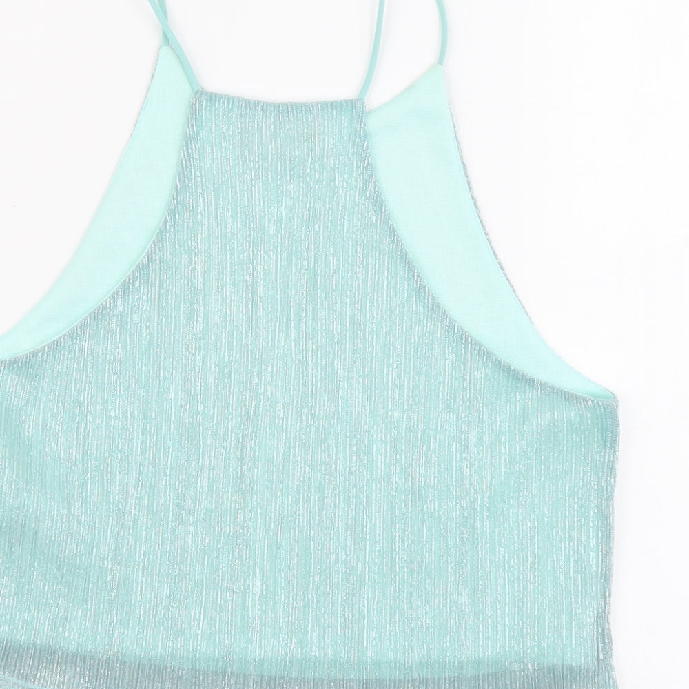 Womens UK Size 10 Topshop Green Camisole Blouse