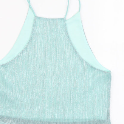 Womens UK Size 10 Topshop Green Camisole Blouse