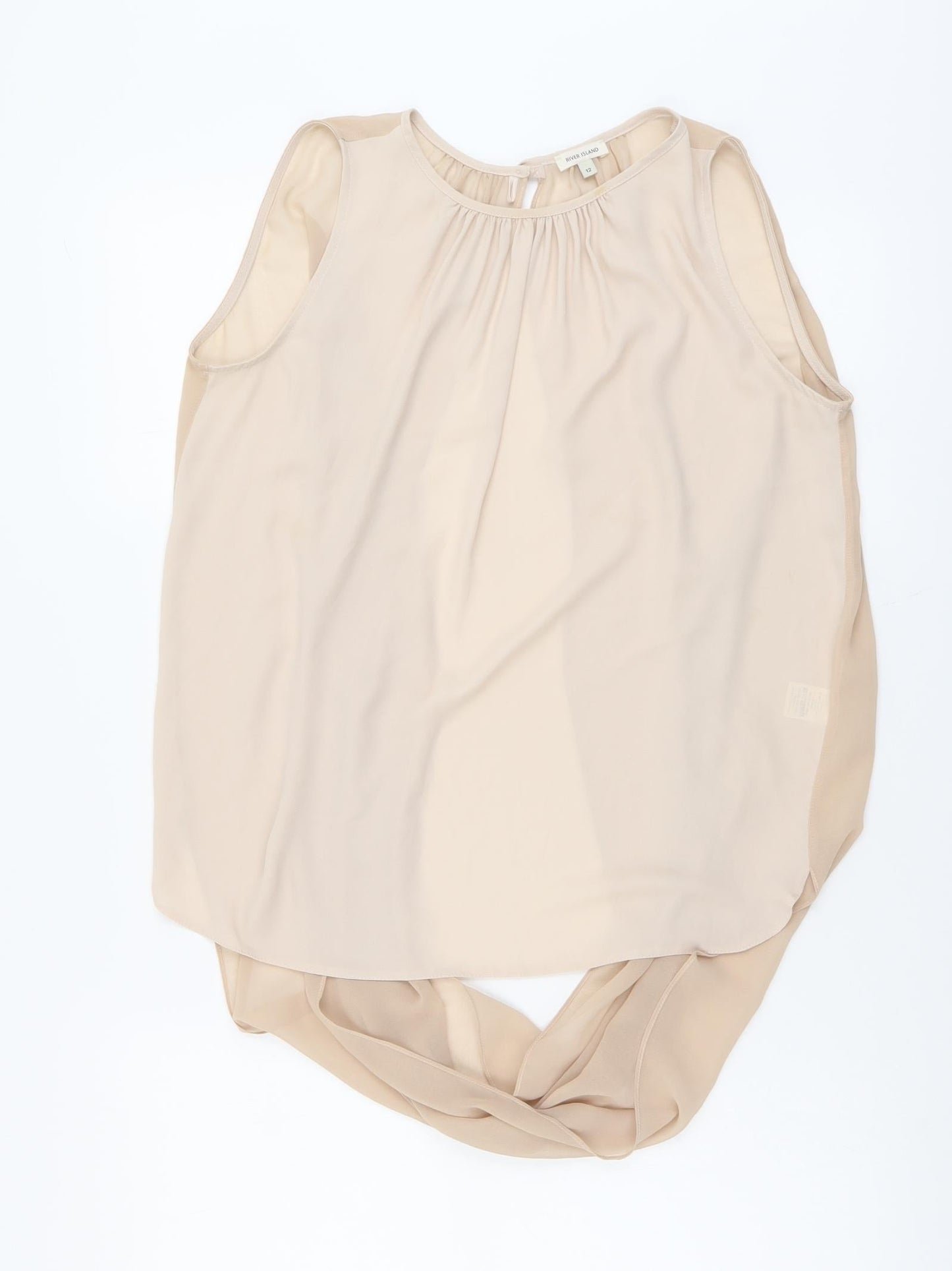 Womens UK Size 12 River Island Beige Basic Blouse