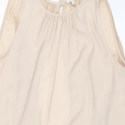 Womens UK Size 12 River Island Beige Basic Blouse