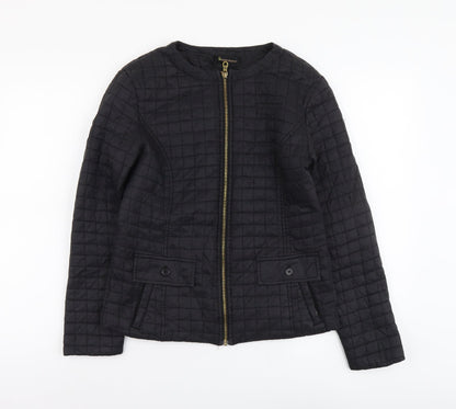 Incorporate Wear Womens Black Quilted Jacket Size S Zip