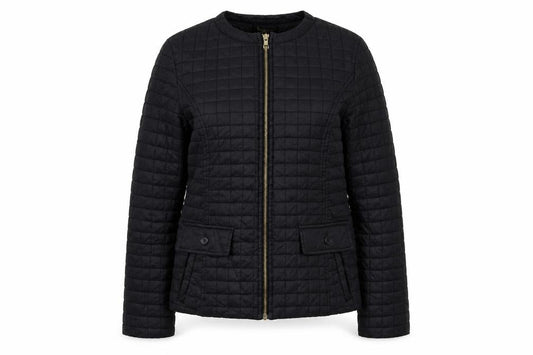 Incorporate Wear Womens Black Quilted Jacket Size S Zip