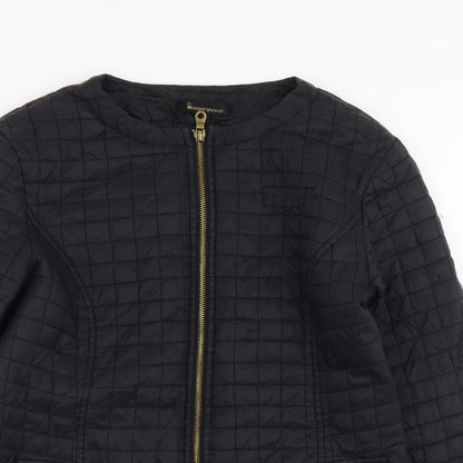 Incorporate Wear Womens Black Quilted Jacket Size S Zip