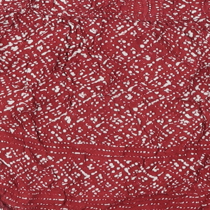 Ecote Womens Red Geometric Viscose Hot Pants Shorts Size M Regular Pull On
