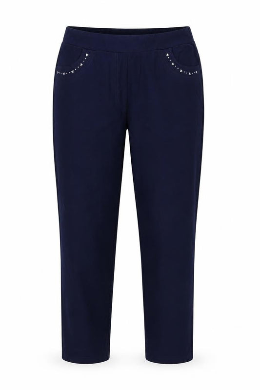 Womens UK Size M BASSINI Regular Fit  Blue Trousers
