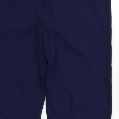 BASSINI Womens Blue Viscose Trousers Size M Regular