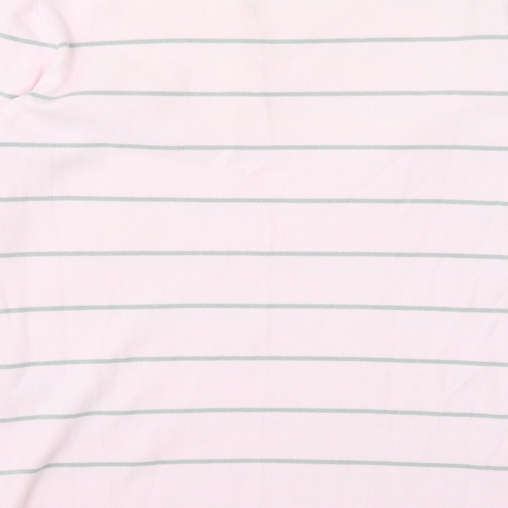 Kirkland Signature Womens Pink Scoop Neck Striped Viscose Pullover Jumper Size 2XS