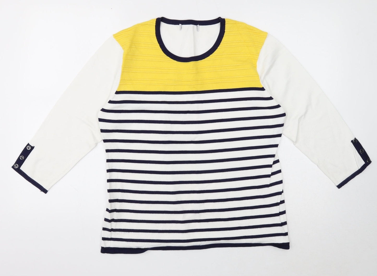 Womens UK Size L Preworn White Pullover Jumper