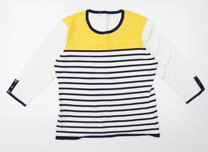 Womens UK Size L Preworn White Pullover Jumper