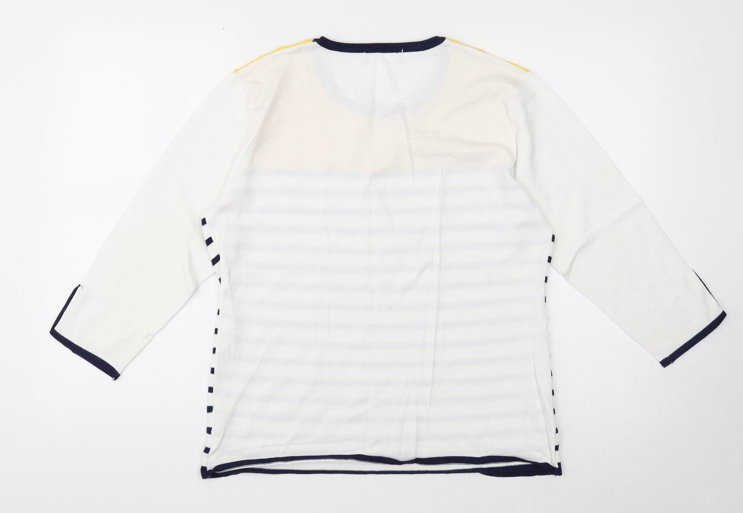 Womens UK Size L Preworn White Pullover Jumper