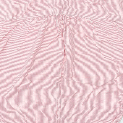 H&M Womens Pink Striped Modal Basic Button-Up Size 6 Collared