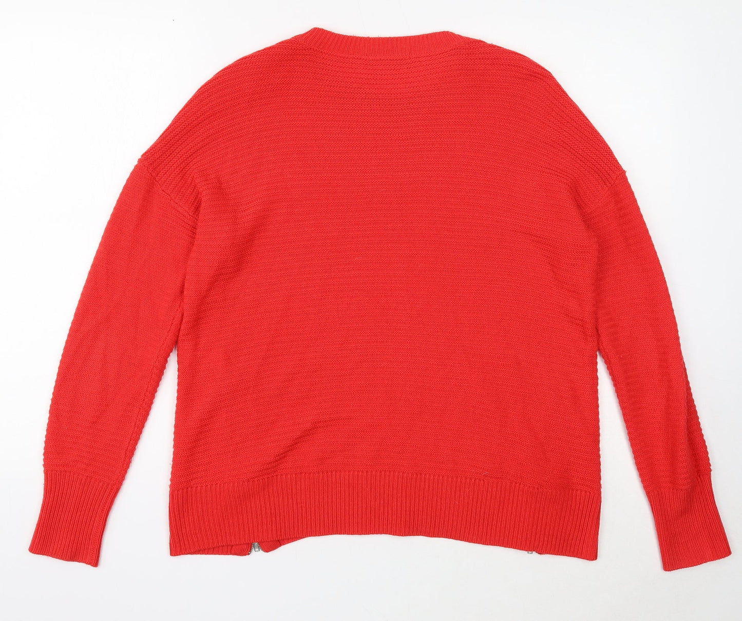 TU Womens Red Scoop Neck Acrylic Pullover Jumper Size 12