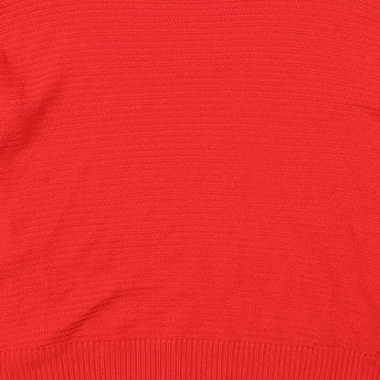 TU Womens Red Scoop Neck Acrylic Pullover Jumper Size 12