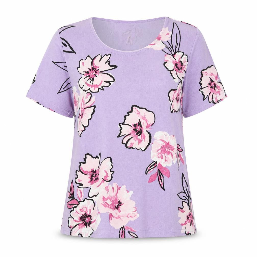 Womens UK Size 8 Julipa Purple Basic T-Shirt