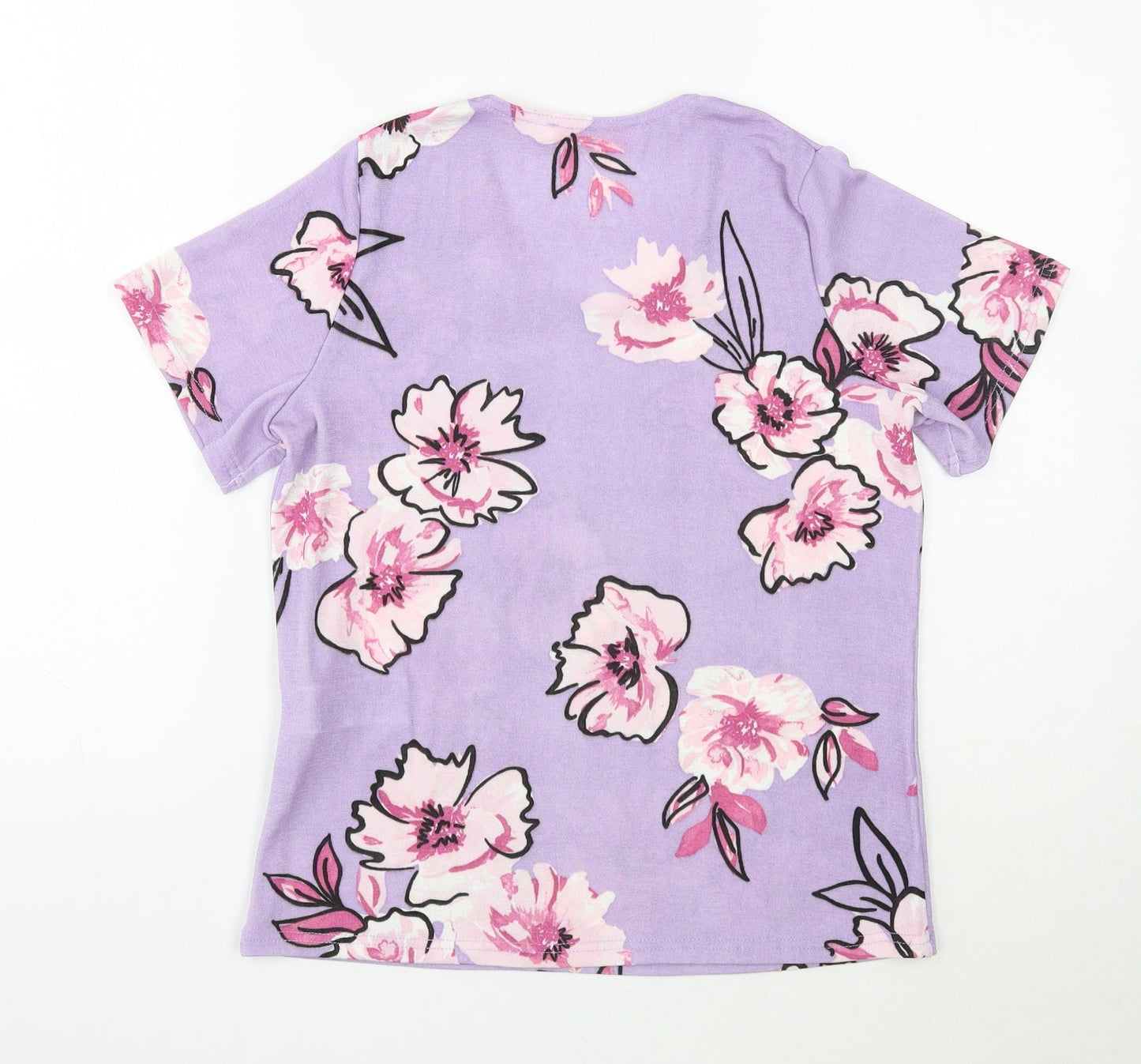 Womens UK Size 8 Julipa Purple Basic T-Shirt