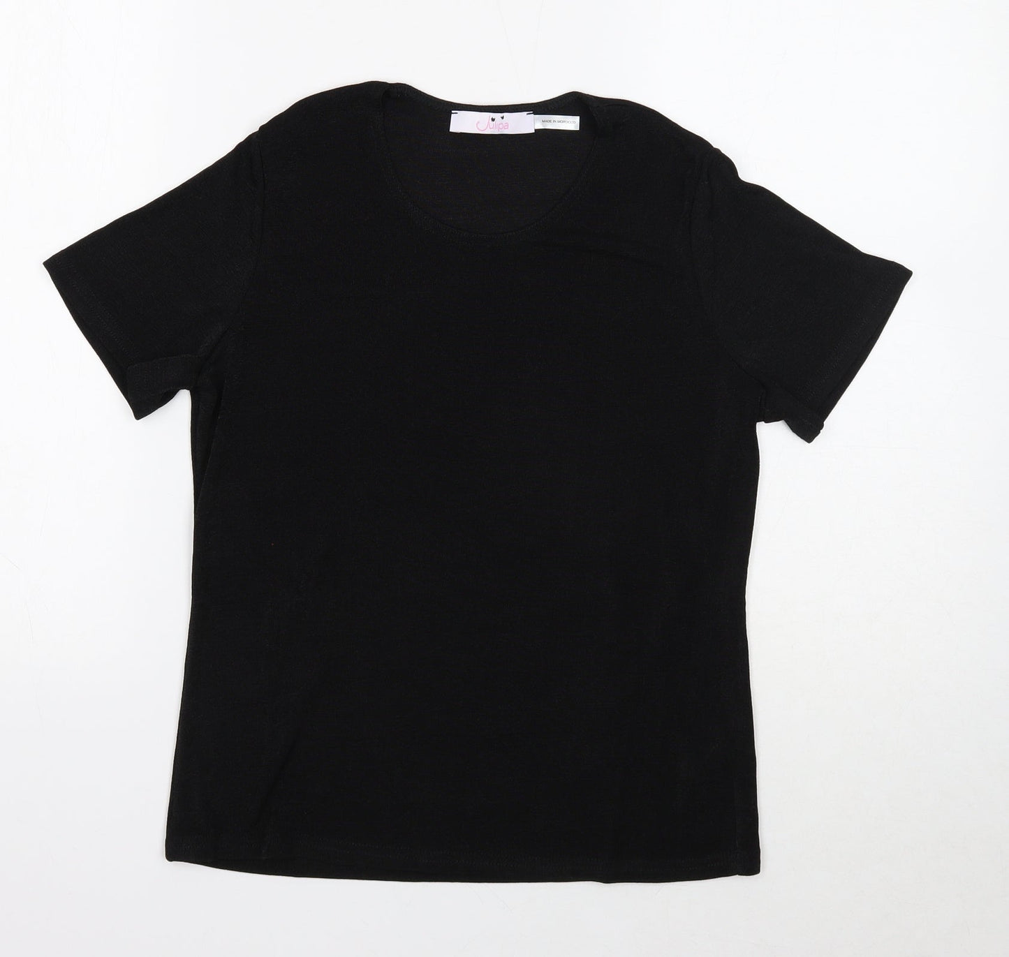 Womens UK Size 8 Julipa Black Basic T-Shirt