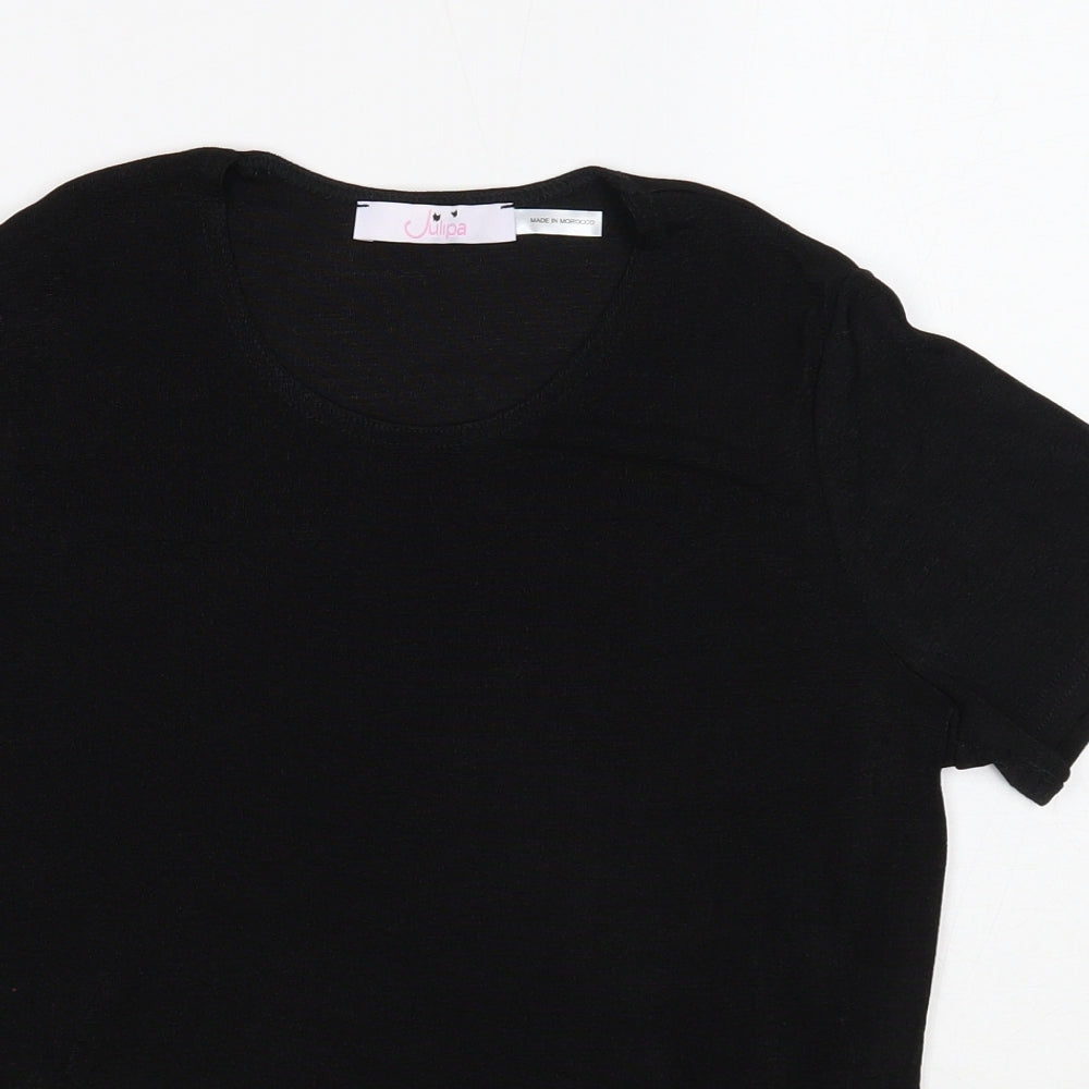 Womens UK Size 8 Julipa Black Basic T-Shirt