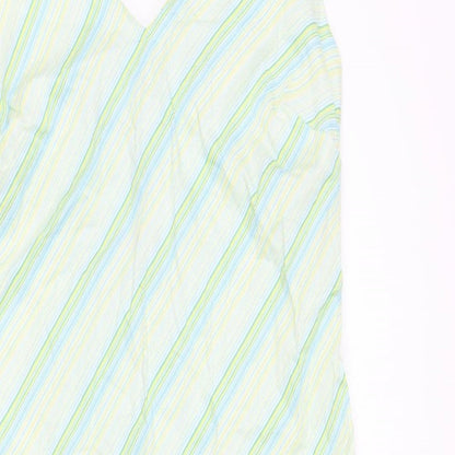 X-Mali Womens Multicoloured Striped Cotton Tank Dress Size L Halter Zip